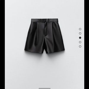 Zara black leather shorts size small. Tags still on. Never worn